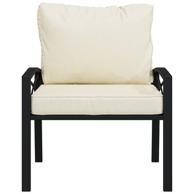 vidaXL Krzesło ogrodowe z piaskowymi poduszkami, 68x76x79 cm, stal