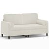 vidaXL 2-osobowa sofa z poduszkami, kremowa, 140 cm, aksamit