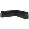 vidaXL Patio Sofa Set 9-osobowe Black
