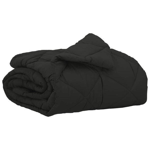 vidaXL Letni Kołdra Czarny 200 x 155 cm Mikrofibra