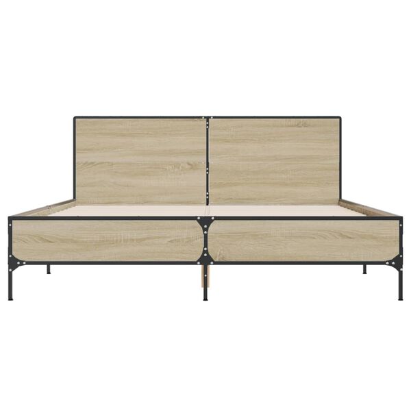 vidaXL Rama łóżka, dąb sonoma, 160x200 cm, materiał drewnopochodny