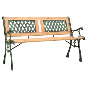 vidaXL Ławka ogrodowa, 122 cm, żeliwo i lite drewno jodłowe