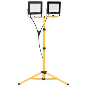 vidaXL Reflektor LED ze stojakiem, 2x100 W, ciepłe białe światło