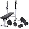vidaXL Ławka do ćwiczeń ze stojakiem, sztangami i hantlami, 120 kg