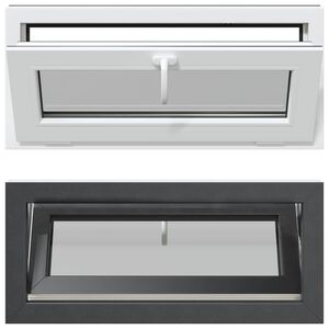 vidaXL Okno piwniczne RISOR 90 x 40 cm PVC i szkło antracytowy