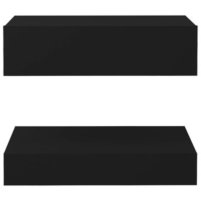 vidaXL Szafka nocna, czarna, 60x35 cm, płyta wiórowa
