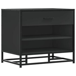 vidaXL Ławka na buty Czarna 60x40x53,5 cm Drewno i metal