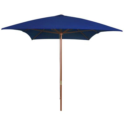 vidaXL Parasol ogrodowy na drewnianym słupku, niebieski, 200x300 cm