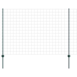 vidaXL Ogrodzenie Euro z słupkiem 10 x 1,6 m Stal pokryta PVC zielony