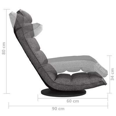 vidaXL Obrotowe krzesło podłogowe, jasnoszare, obite tkaniną