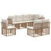 vidaXL Zestaw sof na zewnątrz z poduszką 8 pcs naturalny Poliester