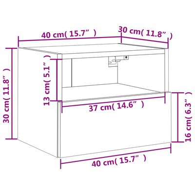 vidaXL Ścienna szafka TV, biała, 40x30x30 cm, materiał drewnopochodny
