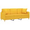 vidaXL 3-osobowa sofa wypoczynkowa z poduszkami, ż&oacute;łta, 180 cm