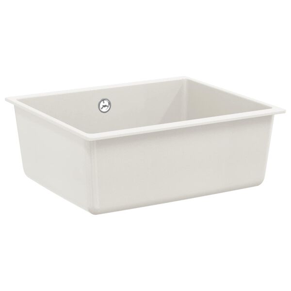 vidaXL Zlew Biały 530 x 460 mm 80% Kwarc i 20% Żywica