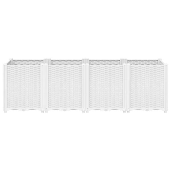 vidaXL Donica ogrodowa, biała, 160x40x53 cm, PP