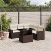 vidaXL 6-cz. zestaw wypoczynkowy do ogrodu, z poduszkami, brązowy