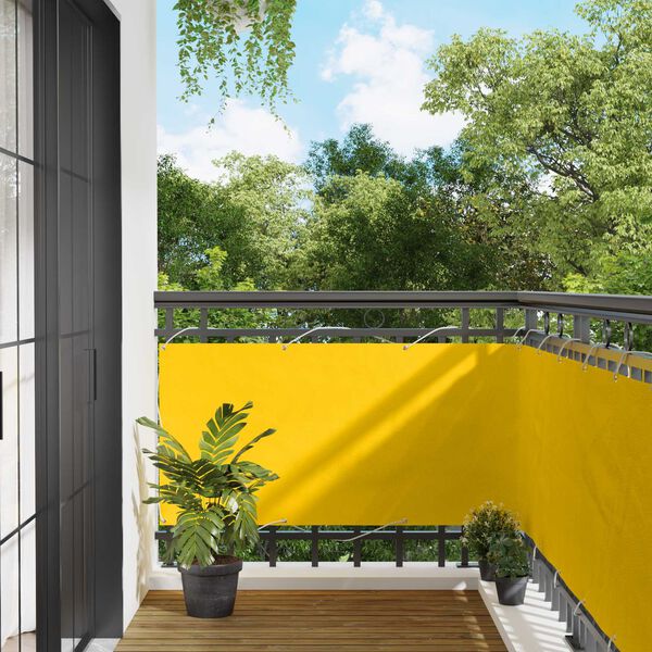 vidaXL Ekran balkonowy Ż&oacute;łty 75 x 200 cm Aluminium Oxford powlekany PU