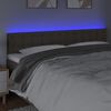 vidaXL Zagł&oacute;wek do ł&oacute;żka z LED, taupe, 180x5x78/88 cm, tkanina