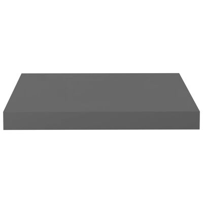 vidaXL Półki ścienne, 2 szt., szare, wysoki połysk, 40x23x3,8 cm, MDF