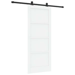 vidaXL Drzwi przesuwne biały i czarny 83 x 202 cm Lite drewno sosnowe