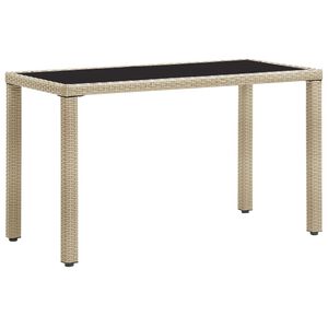 vidaXL St&oacute;ł ogrodowy, beżowy, 123x60x74 cm, polirattan
