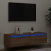 vidaXL Szafka pod TV z oświetleniem LED, dąb artisan, 100x35,5x25 cm
