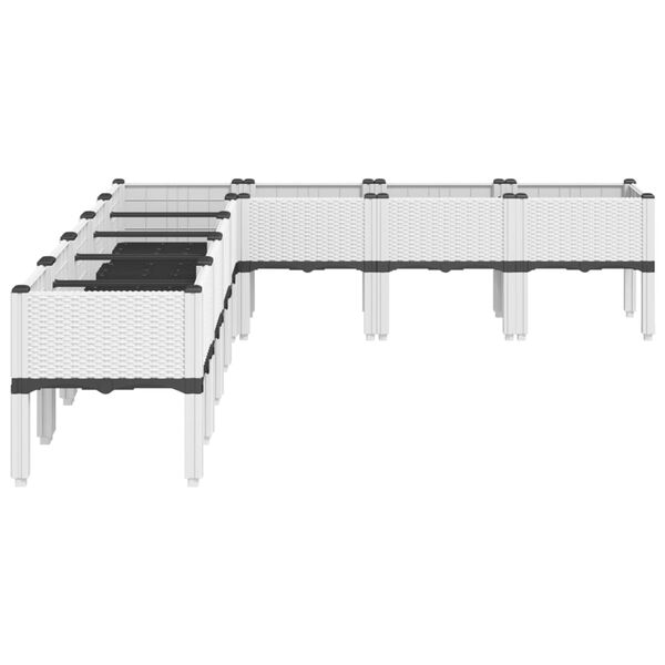 vidaXL Donica ogrodowa z nóżkami, biała, 200x160x42 cm, PP