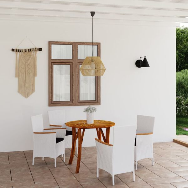 vidaXL 5-częściowy zestaw mebli ogrodowych, biały