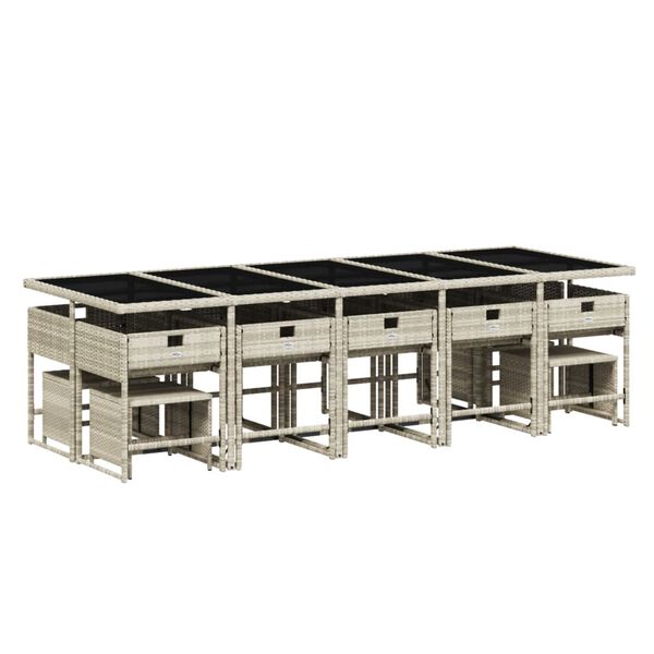 vidaXL 15-cz. zestaw mebli ogrodowych z poduszkami, jasnoszary