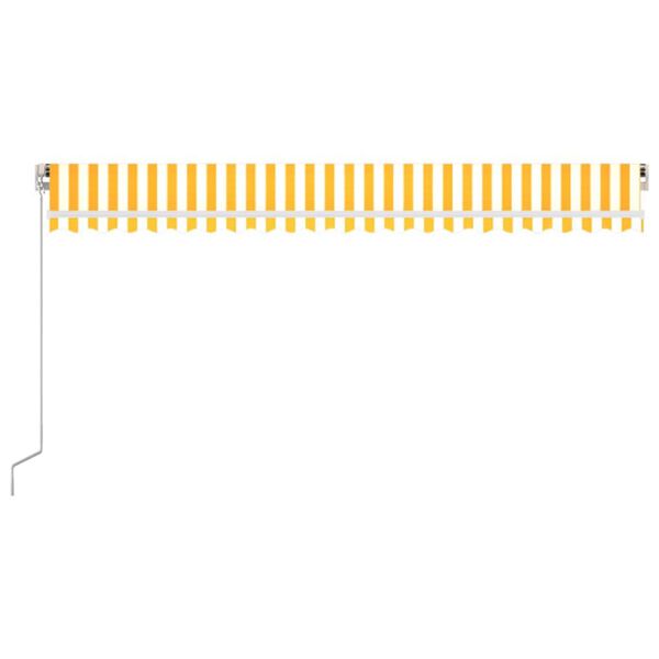 vidaXL Ręcznie zwijana markiza, 500 x 300 cm, ż&oacute;łto-biała