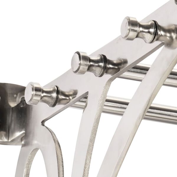 vidaXL P&oacute;łka na bagaże z wieszakami i lustrem, ścienna, aluminium