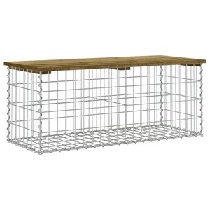 vidaXL Ławka ogrodowa z gabionem, 103x44x42 cm, impregnowana sosna