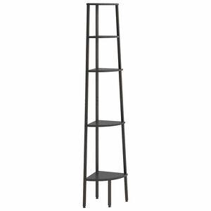 vidaXL Regał narożny, 5 p&oacute;łek, czarny, 45,5x31,5x180 cm