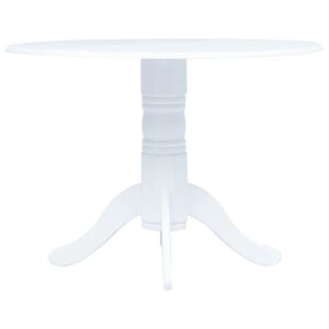 vidaXL St&oacute;ł biały, 106 cm, lite drewno kauczukowca