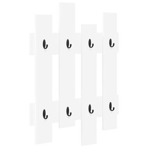 vidaXL Wieszak na płaszcze montowany na ścianie Biały 60 x 3 x 82 cm