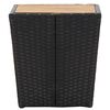vidaXL Stolik herbaciany, czarny, 41,5x41,5x43 cm, rattan PE i akacja