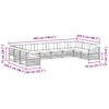vidaXL Zestawy sof 10 pcs Naturalny i Kremowy Lite Drewno Akacji