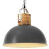 vidaXL Industrialna lampa wisząca, szara, okrągła, 42 cm, E27, mango