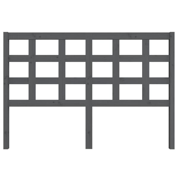 vidaXL Wezgłowie ł&oacute;żka, szare, 145,5x4x100 cm, lite drewno sosnowe