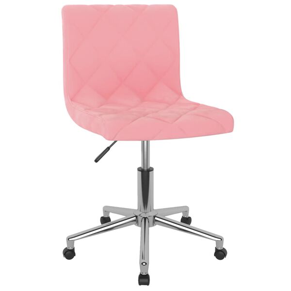 vidaXL Obrotowe krzesła stołowe, 2 szt., r&oacute;żowe, aksamitne