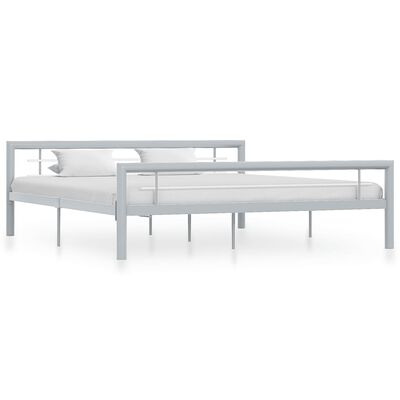 vidaXL Rama łóżka, szaro-biała, metalowa, 180x200 cm