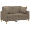 vidaXL 2-osobowa sofa wypoczynkowa z poduszkami, taupe, 120 cm