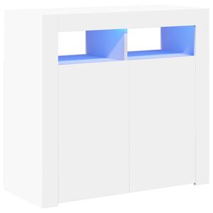 vidaXL Szafka z oświetleniem LED, biała, 80 x 35 x 75 cm