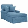 vidaXL Chaise Lounge z Fartuszkiem 3 szt. Niebieski Tkanina sztruksowa