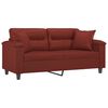 vidaXL 2-osobowa sofa z poduszkami, bordowa, 140 cm, sztuczna sk&oacute;ra