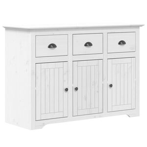 vidaXL Komoda BODO, biała, 115,5x44x80 cm, lite drewno sosnowe