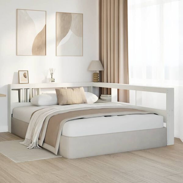 vidaXL Regał na książki z zagł&oacute;wkiem białe 135 cm sosnowe