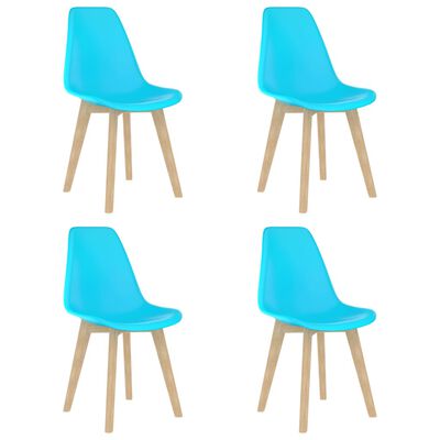 vidaXL Krzesła stołowe, 4 szt., niebieskie, plastik
