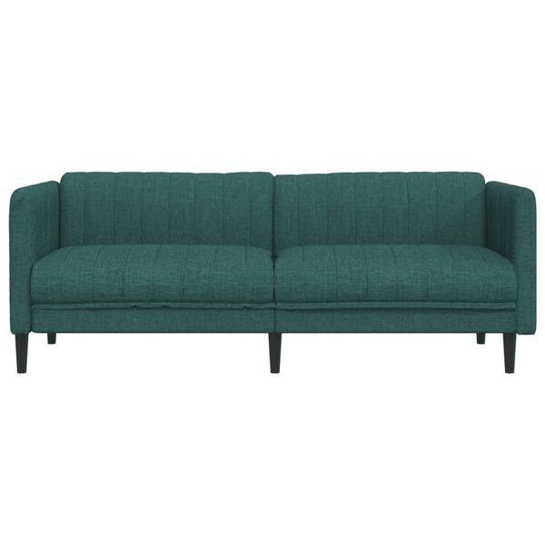vidaXL Sofa 3-osobowa, ciemnozielona, tapicerowana tkaniną