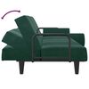 vidaXL Rozkładana kanapa z podłokietnikami, ciemnozielona, aksamitna